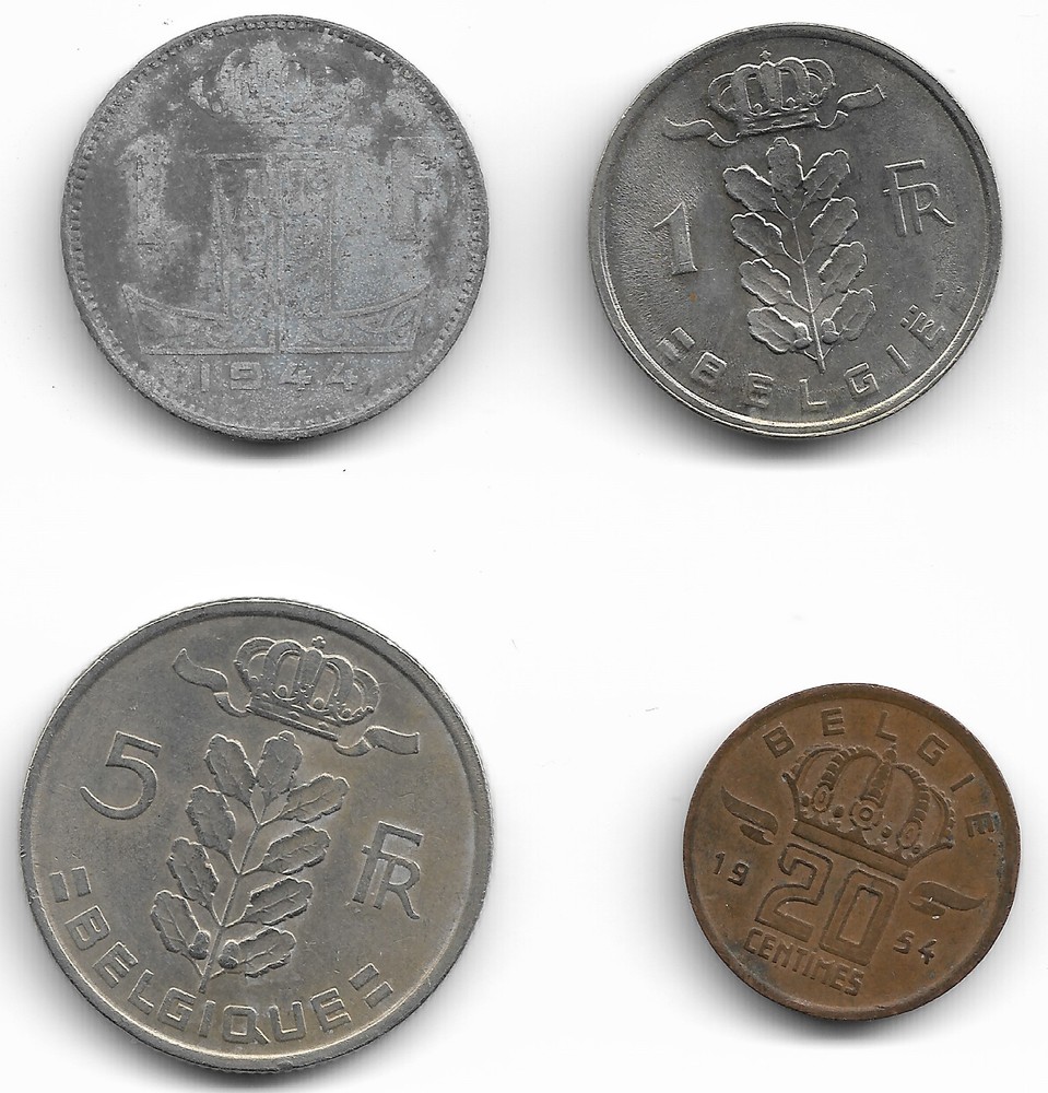 Belgium 4 Coin Lot