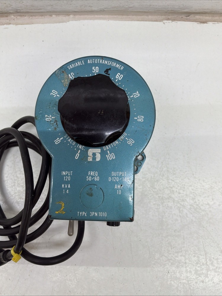 Staco Variable Auto transformer 10AMP Input 120 KVA 1.4 3PN1010