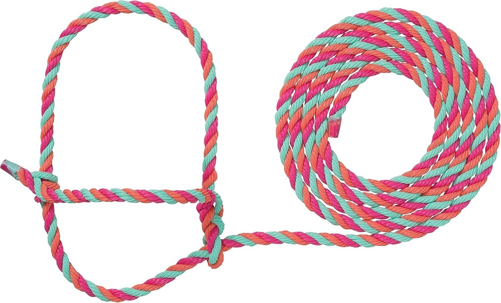 braided poly rope livestock cattle halter adjustable
