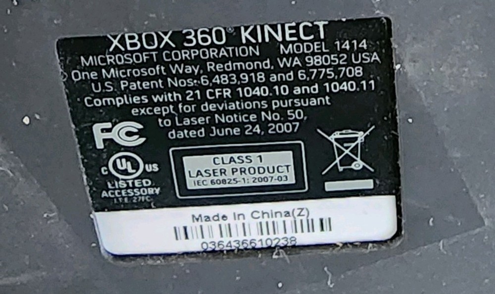 Genuine Microsoft XBOX 360 Kinect Sensor Bar Model 1414 Black