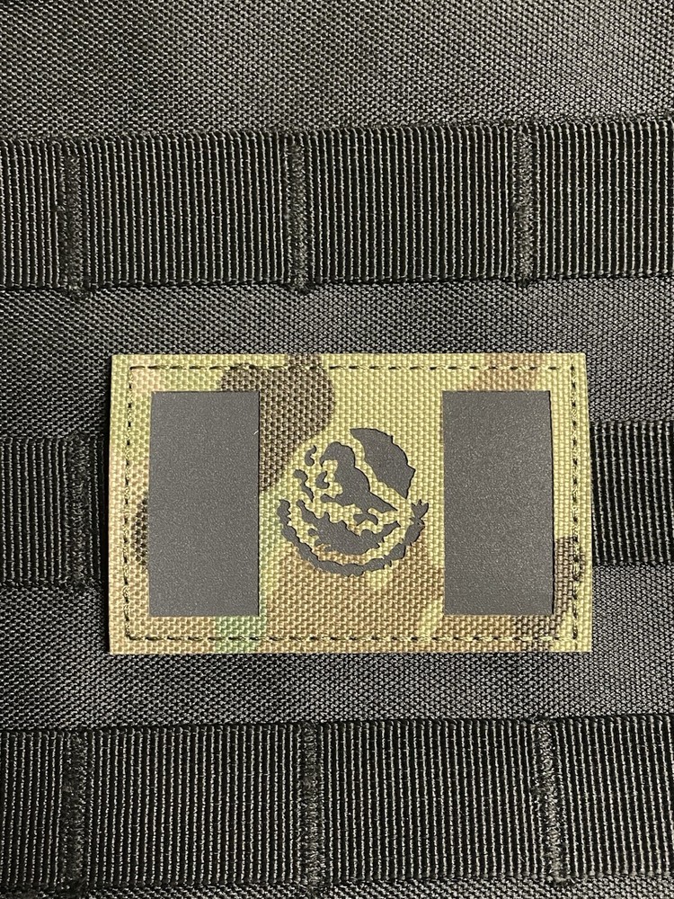 Reflective IR Mexico Flag Mexican Flag Tactical IFF Patch Multicam Hook Loop