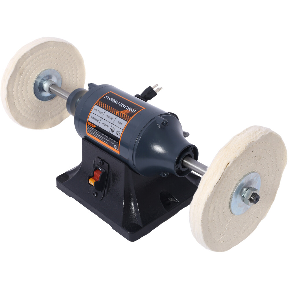 Extra long 8" Electric Polisher Benchtop Buffer Grinder Benchtop Buffing Machine
