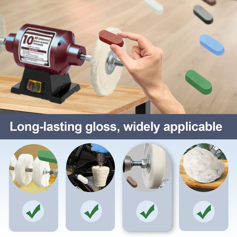 6 Pcs Metal Polishing Buffing Compound for Buffing Wheel, Polish Paste, Each ...