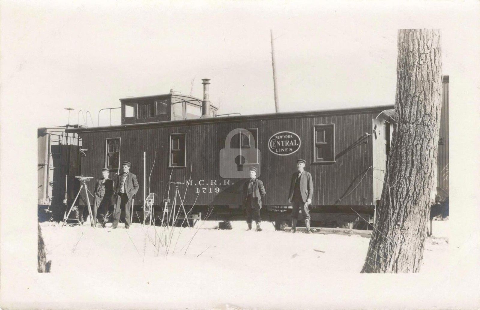 Railroad Surveyors, Michigan Central MI Michigan RPPC Photo Postcard COPY