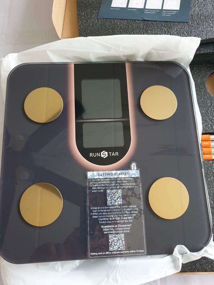 RunStar Smart Body Fat Scale Backlit Display for 22 Body Composition Analysis