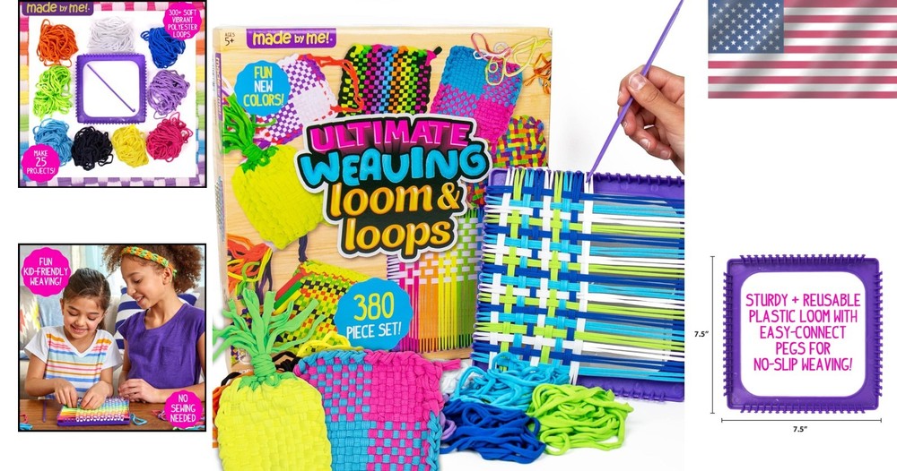 Weaving Loom Kit: 378 Rainbow Loops, Tool & Instructions - Great Gift Idea!