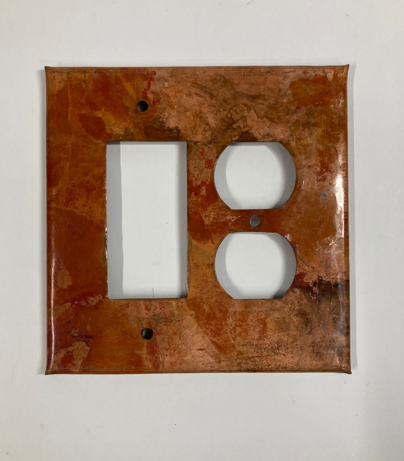 Handmade in Mexico Mottled Metal Switch Plate Cover - Decora with Duplex #907-G