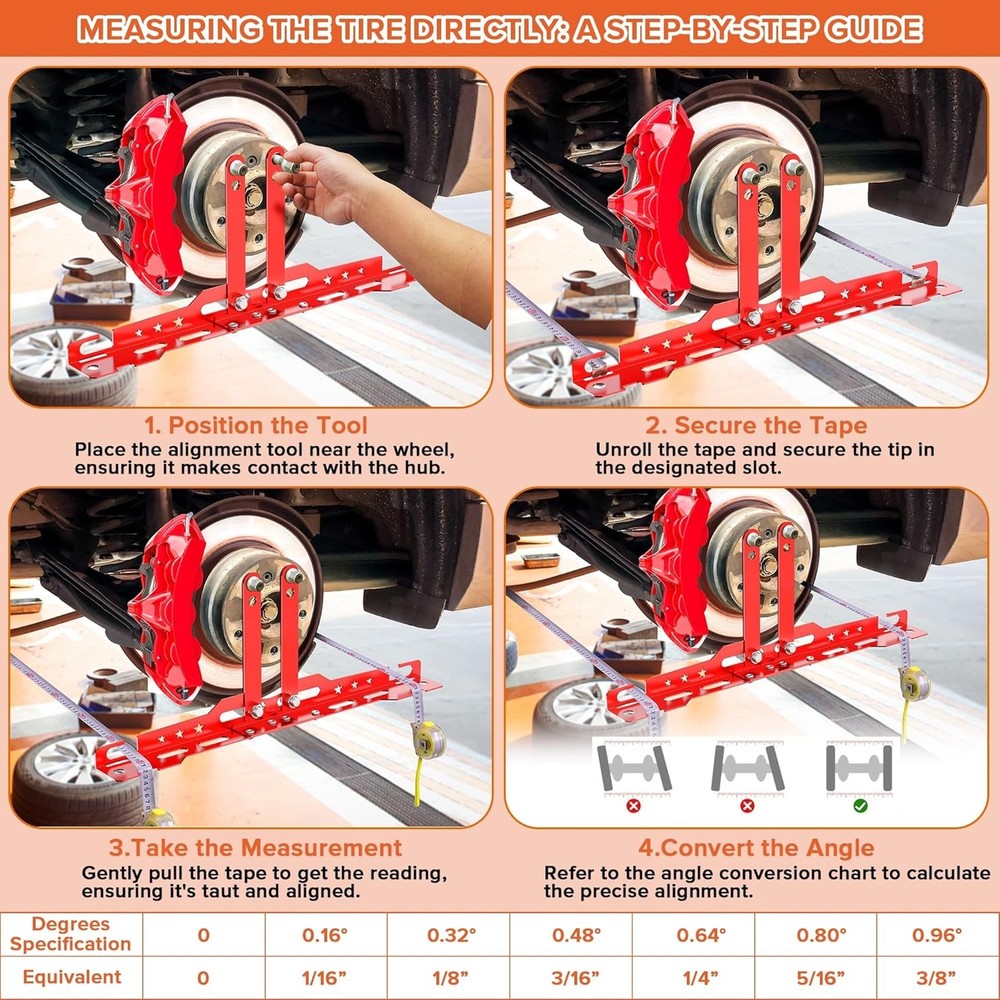 Wheel Toe Alignment Tool Plate Automotive Wheel Alignment Camber Tool - Red