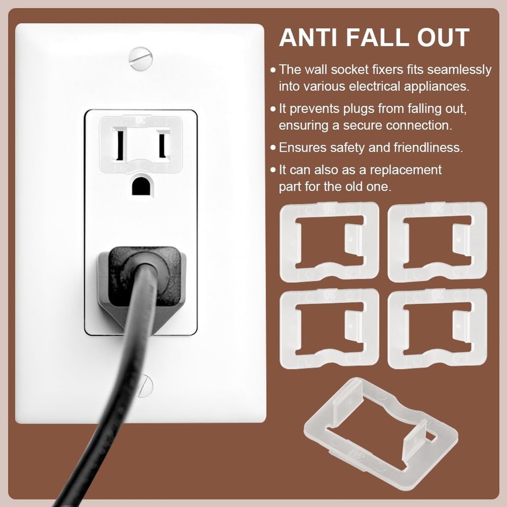 24 Pcs Loose Outlet Fix Plug, Wall Socket Fixer, Transparent Loose Socket Ins...