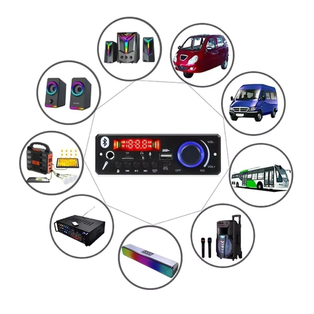 Versatile MP3 Decoder W/Radio Antenna Bluetooth 5.0 USB/TF/FM/Headphone Support
