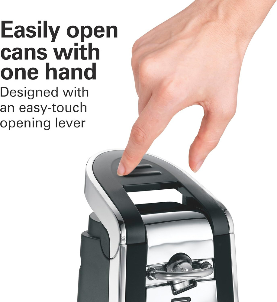 Smooth Touch Electric Automatic Can Opener with Easy Push down Lever, Eliminates
