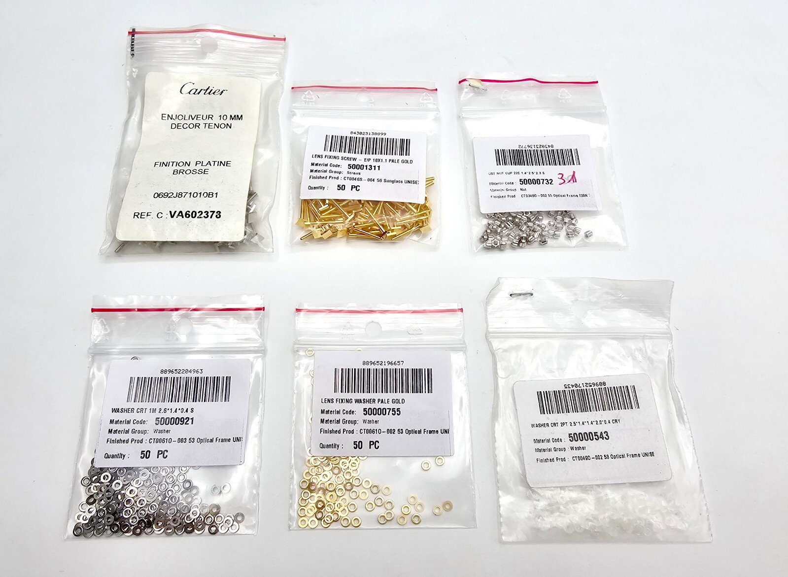 NEW! Authentic Cartier Square Screws - Gold/Silver + Free Screwdriver