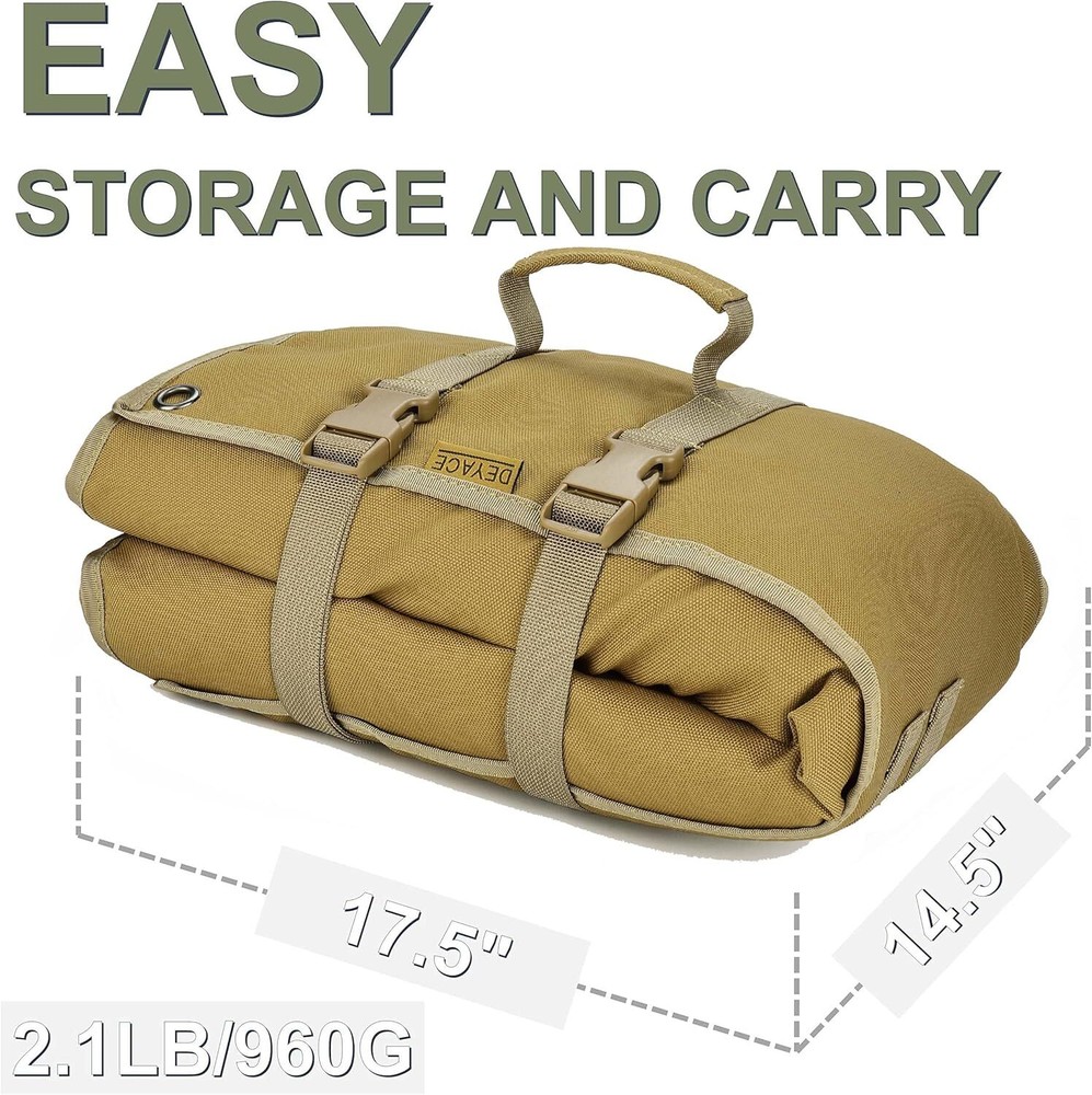 Shooting Mats Prone Padded, Extra Large Portable Roll Up Shooting Mat for Range