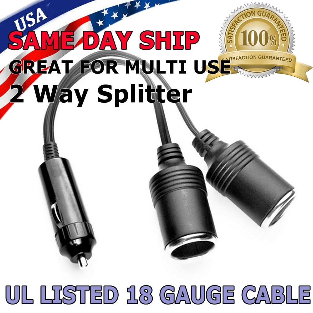 Dual Car Cigarette Lighter Splitter Charger Power Socket Adapter 12v Auto Outlet
