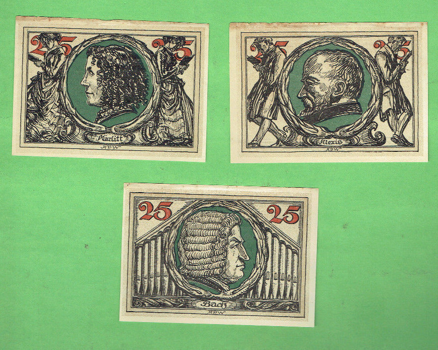 #D403.  17.  THREE(3)   GERMAN NOTGELD NOTES