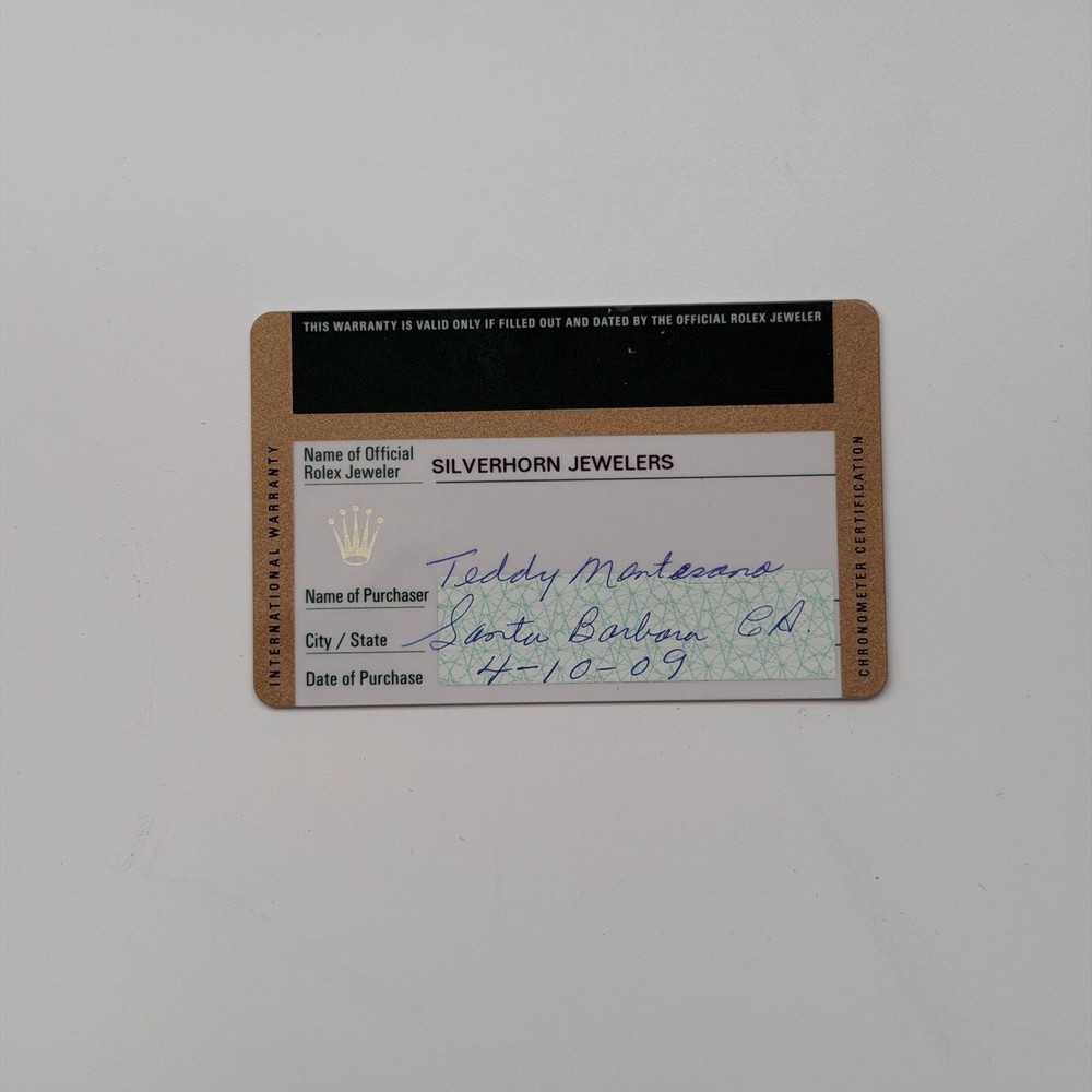 Authentic Rolex Submariner 14060 Card