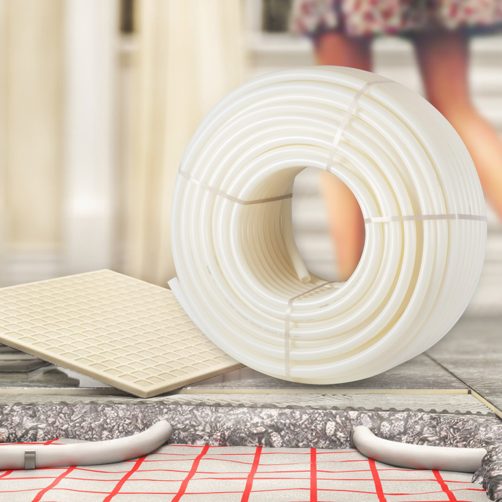 VEVOR PEX Tubing PEX-B Pipe 1"-500' Coil Non-Barrier Htg/Plbg/Portable Water