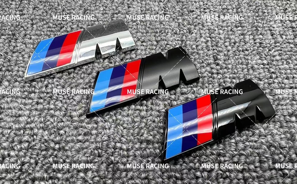 BMW OEM Quality Matte Gloss Black Silver M Performance Replacement Emblem Badge