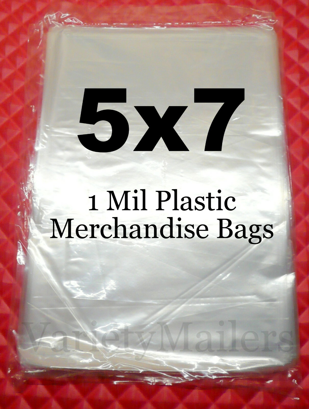 100 Small Plastic Merchandise Bags 5'' x 7'' Clear Thin 1 Mil Product Bags 5x7