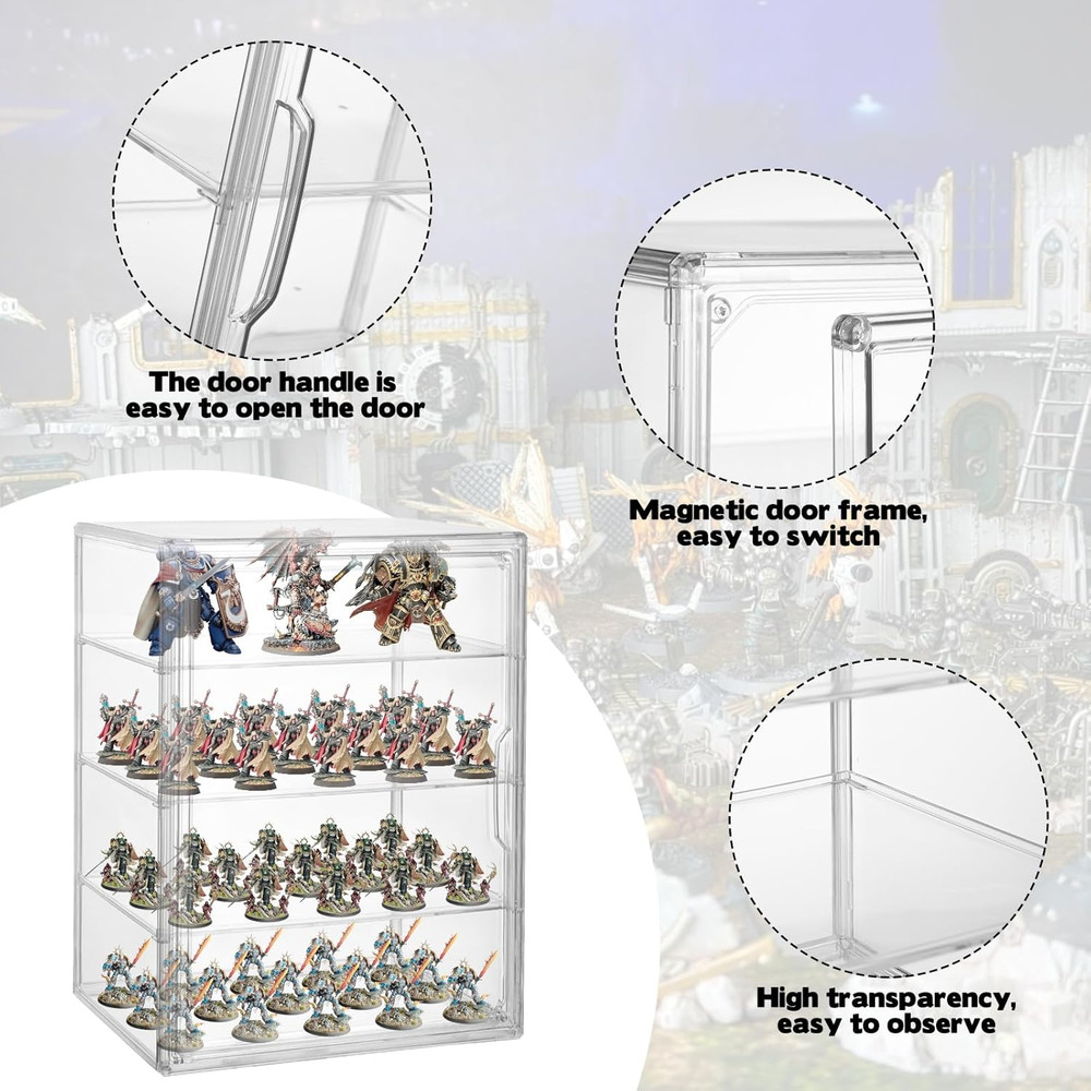Stackable Acrylic Miniature Storage Case for Warhammer 40K Collectibles