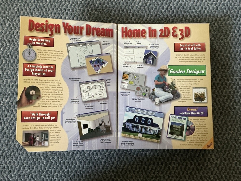 IMSI FloorPlan Plus 3D Garden Designer PC Software. CD’s & Floopy disk