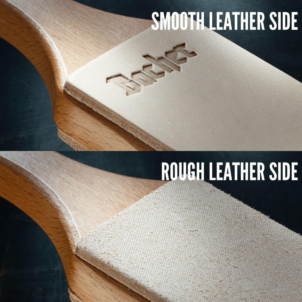 Premium Leather Knife Strop Double Sided with Polishing Compound Sharpening Kit
