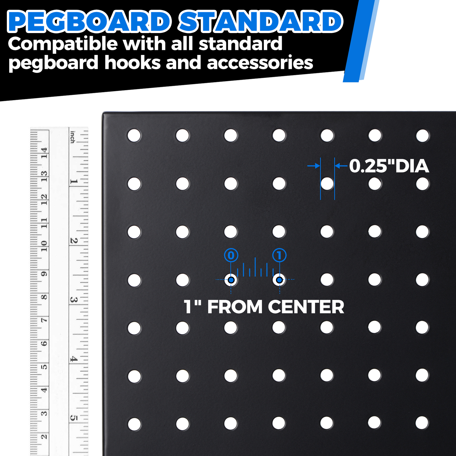 Pegboard Display Stand With 12 Peg Hooks Black Metal 17" x 13" - Retails & Fairs