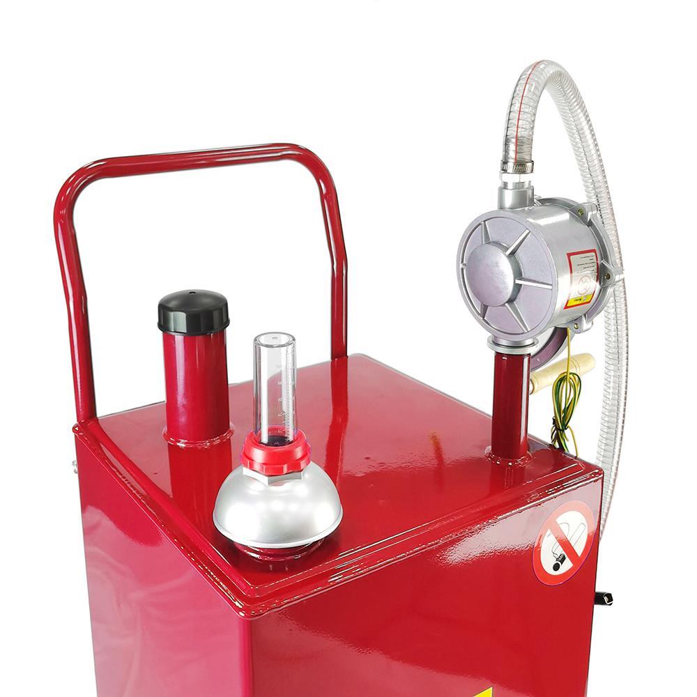 30 Gallon Gas Caddy Fuel Diesel Oil Transfer Tank, 2 Wheels Portable, Pump