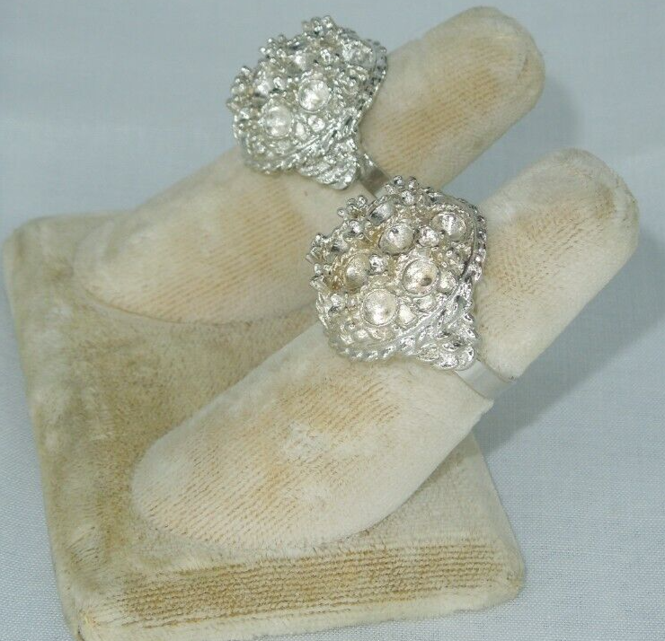 2 Ring Blanks Settings Cabochon Adjustable silver Plated Brass NEW 85V