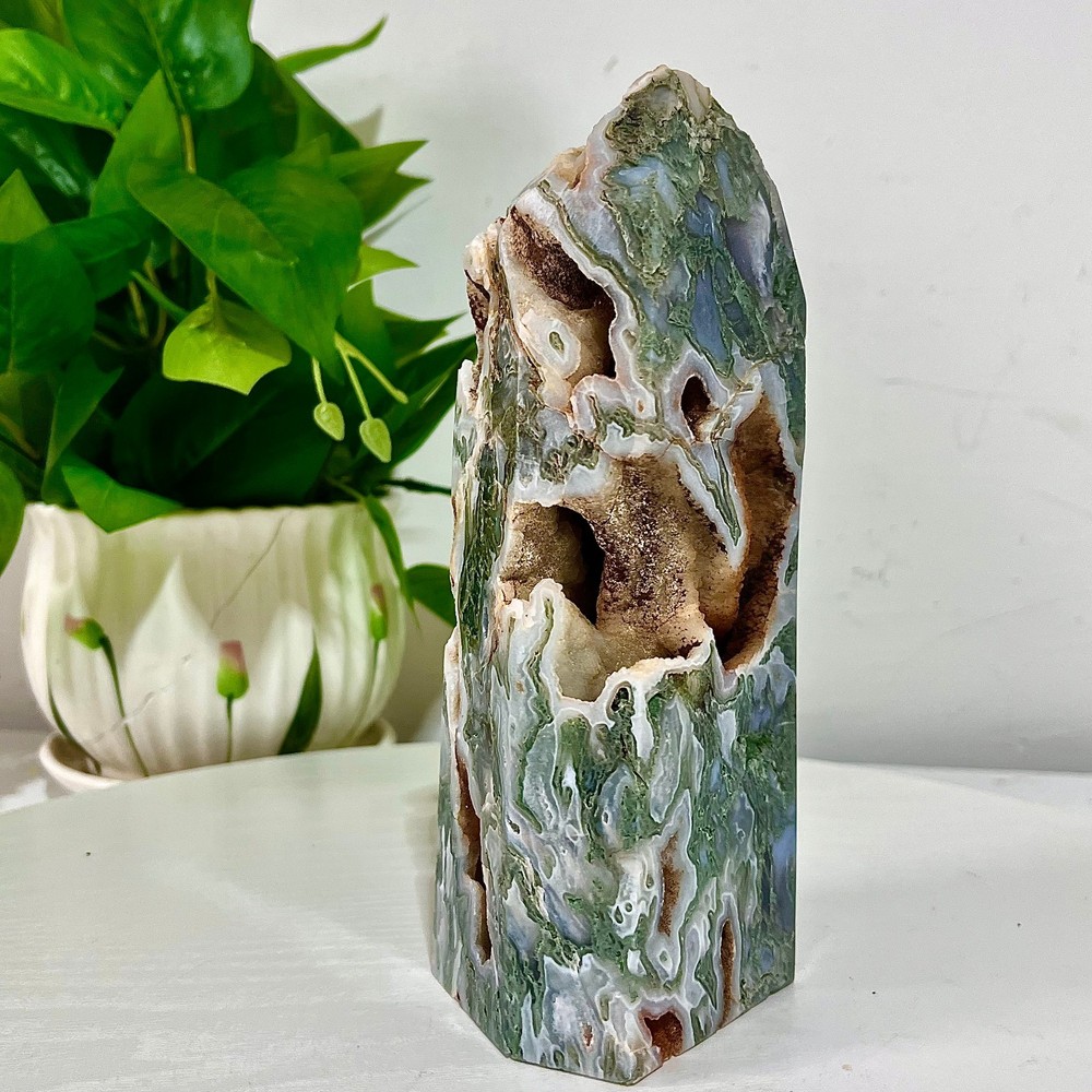 2.91LB High quality aquatic plant agate pointed column