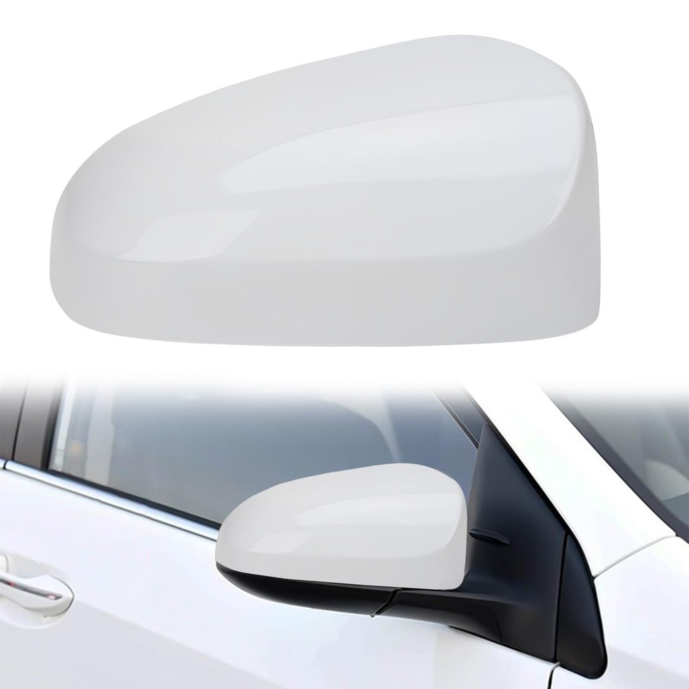 Whtie Left Driver Side Replacement Mirror Left, White-without Turn Signal