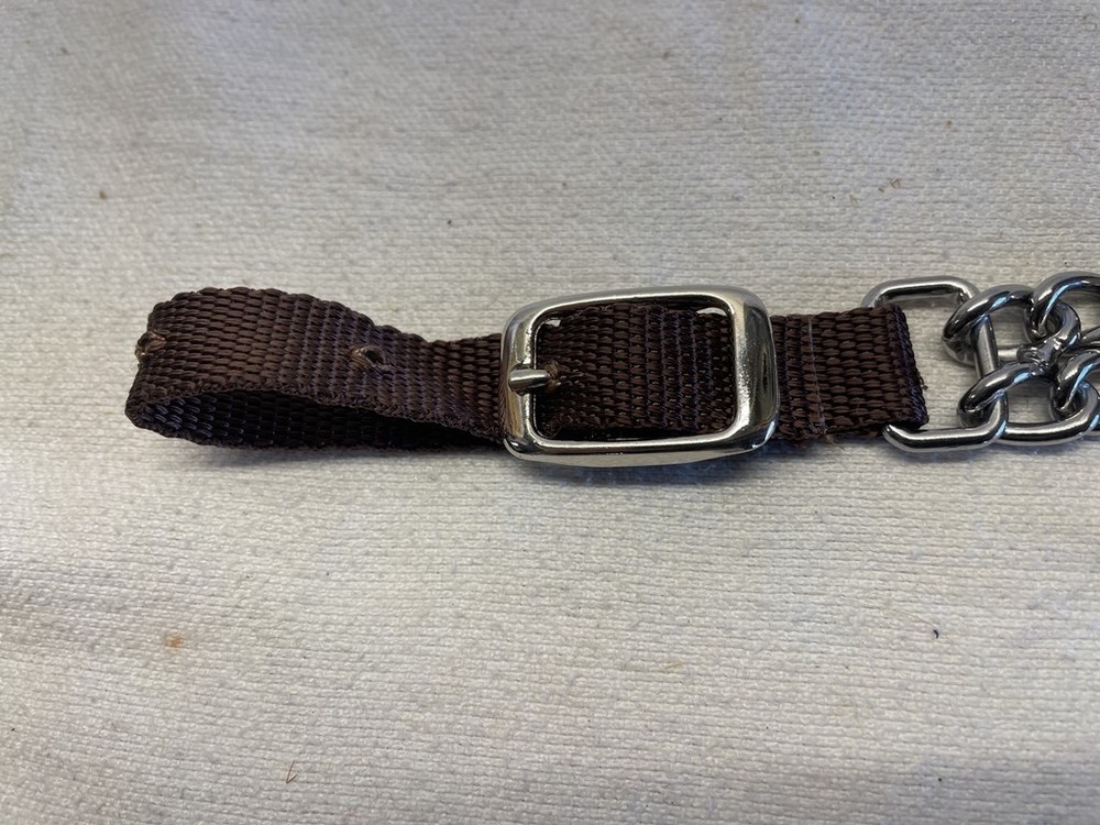 Double Chain Nylon Curb Strap - Adjustable 8-1/2" to 11"