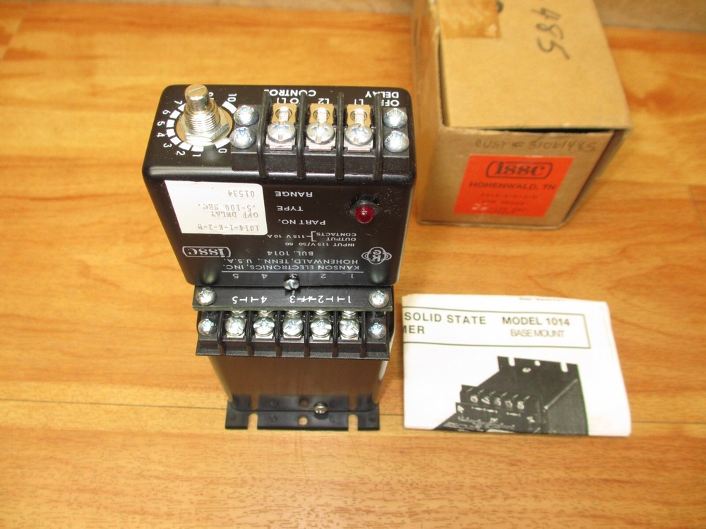 ISSC Kanson 1014-1-K-2-B *NEW* Solid State Timer Off Delay .5-100 Sec B Output
