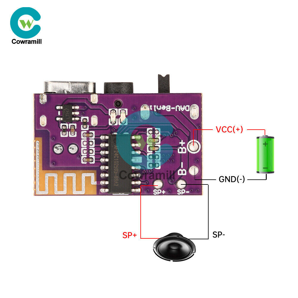 DC3.5V-5V 5W Mono Audio Amplifier Board MP3 TWS Bluetooth Decoding Board Module