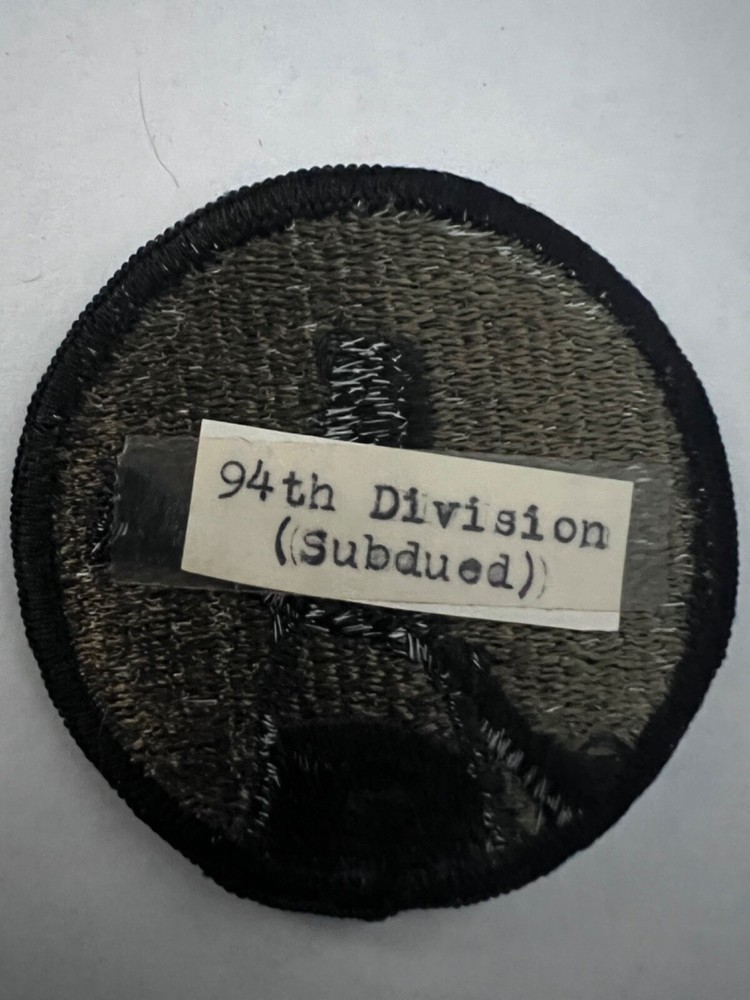 94th Division Subdued US Army Patch