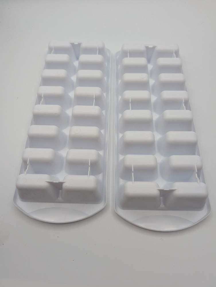 Sterilite Set of Two Stacking Ice Cube Trays - Plastic White