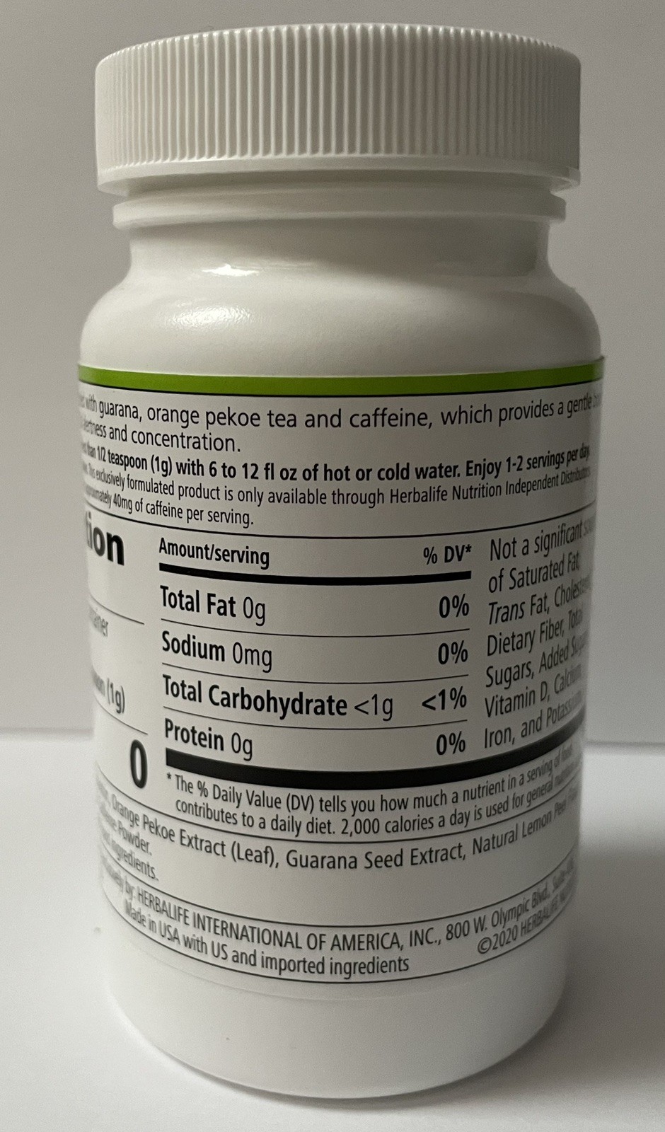 Herbalife NRG Tea 2.1 OZ,Nature’s Raw Guarana,Boosts The Feeling Of Energy