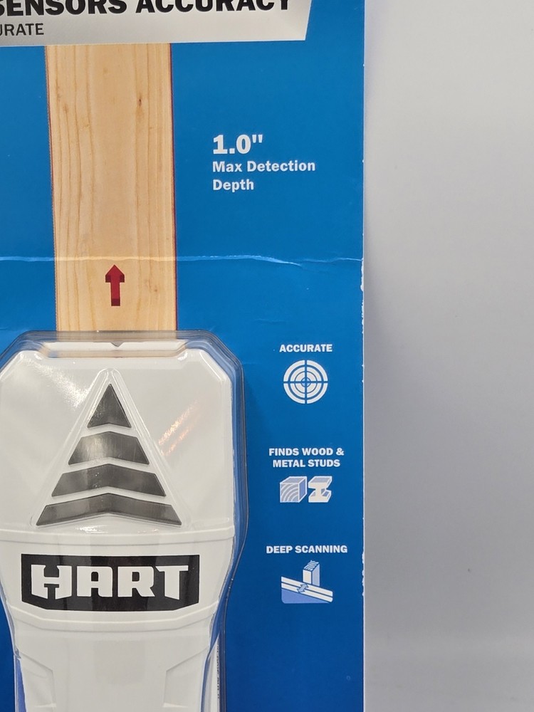 Hart Basic Stud Finder Center Detection 3 Sensors Accuracy Hart1BAS 1" Max Depth