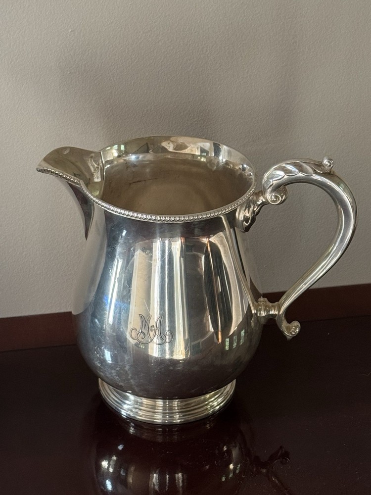 TIFFANY & CO England Silver Plated Water Pitcher Monogram McA
