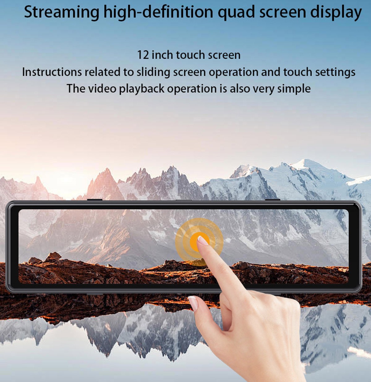 360 Degree 4K Rear View Mirror Camera 4 Channel Dash Cam Car DVR ADAS BSD WIFI