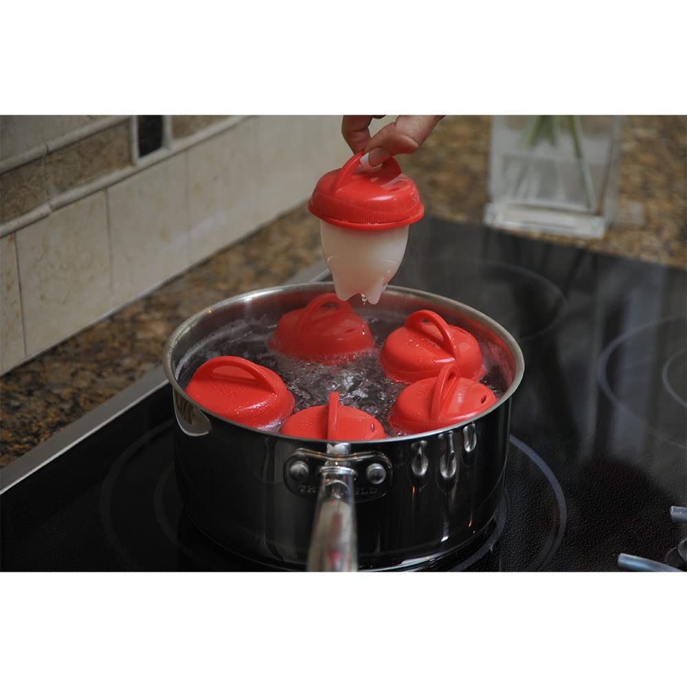 Egglettes Egg Cooker - Hard Boiled Eggs without the Shell, 4 4 Pack, Clear