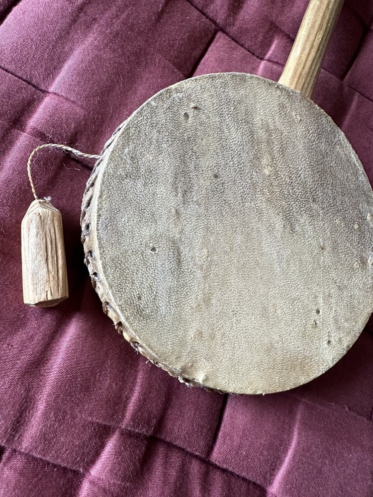 Vintage Monkey Swing Drum Double Sided Hand Drum Native. DAMAGED.