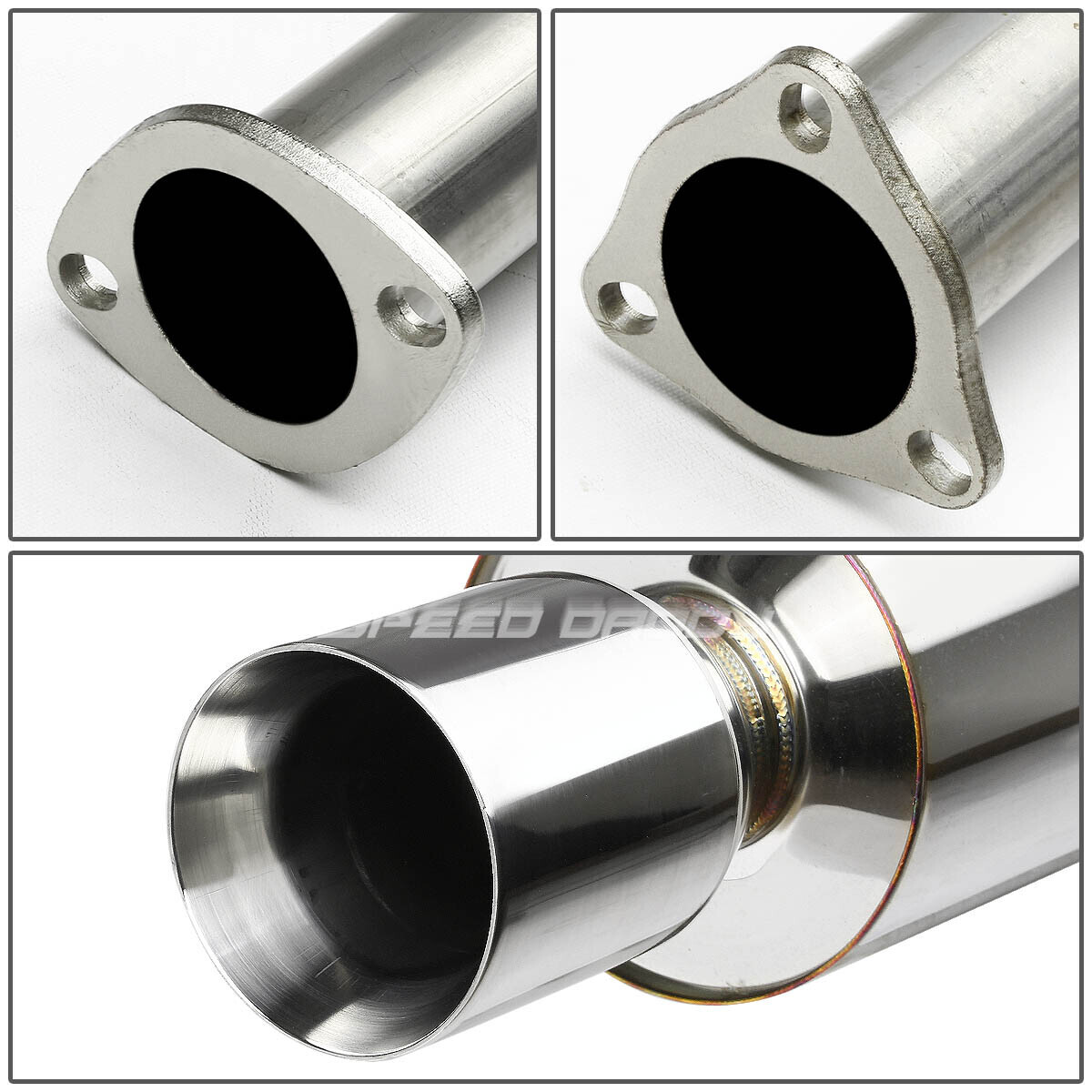 FOR 92-00 HONDA CIVIC 2-DOOR/4-DOOR 4" ROLLED MUFFLER TIP CATBACK EXHAUST SYSTEM