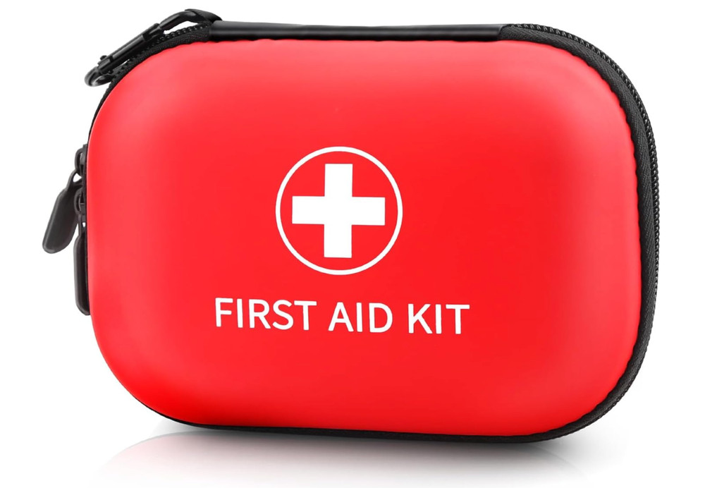 All-in-One Compact First Aid Kit with Waterproof Hard Shell Case - 100 PCS