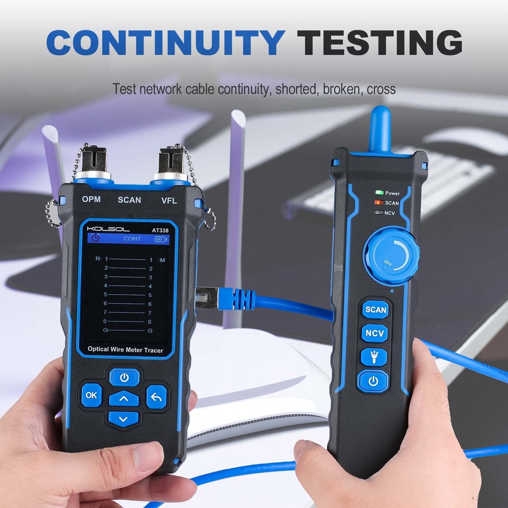 KOLSOL AT338 Network Cable Tester LAN Optical Wire Meter Power Meter Tester