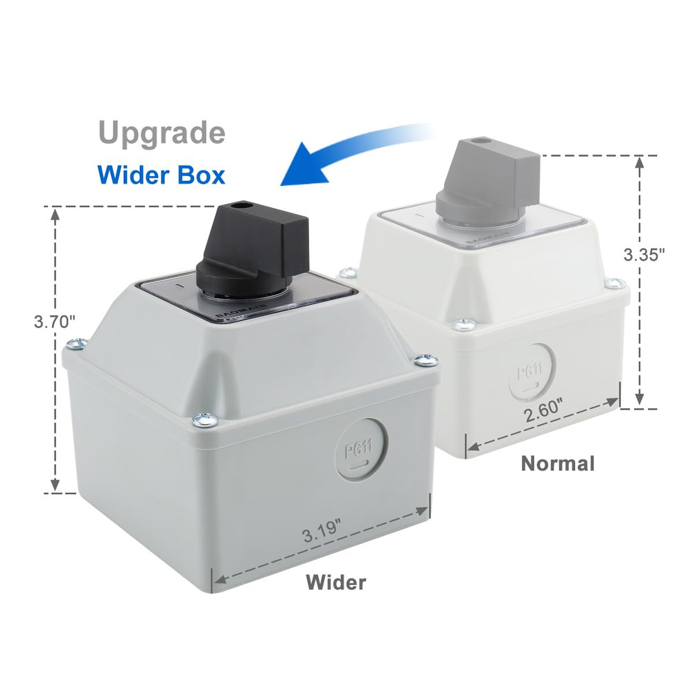 Rotary Changeover Switch 660V 20A 3 Position 2 Phase