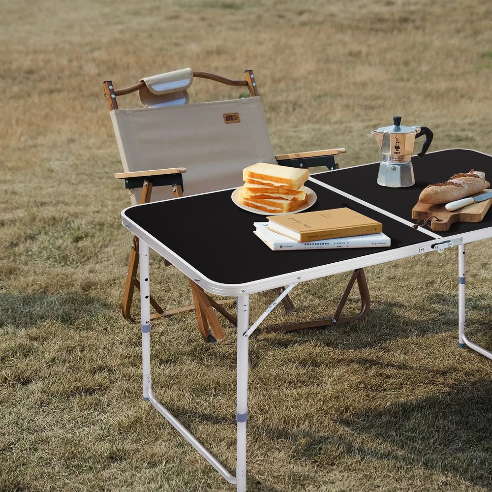 4Ft Portable Multipurpose Folding Table black