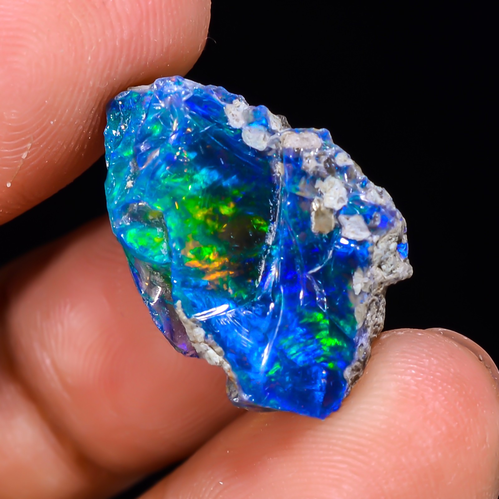 10 Ct Black Ethiopian Opal Rough, Jewelry Grade Welo Opal Rough, Multi Fire Opal