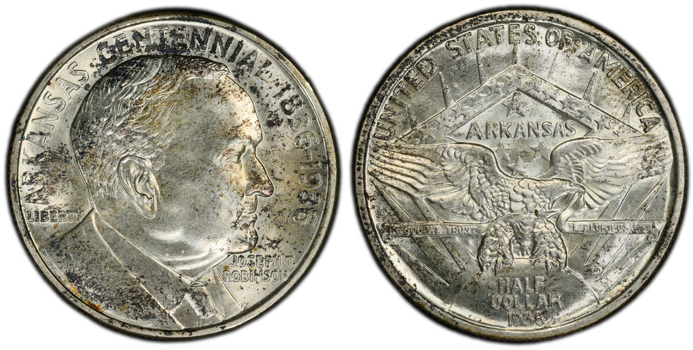 1936 Robinson Commemorative Half Dollar Silver PCGS MS66+ Plus BU UNC
