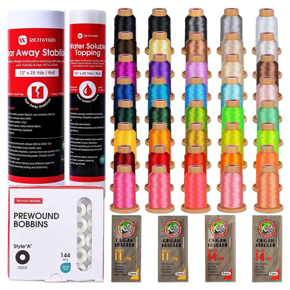 POOLIN EOC05 4in x 9.2in Embroidery Machine with Deluxe Accessory Bundle - Red